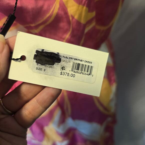 Milly Stencil Floral Print Britney Dress Pink Multi Sleeveless Summer NWT Size 8 - Picture 8 of 11